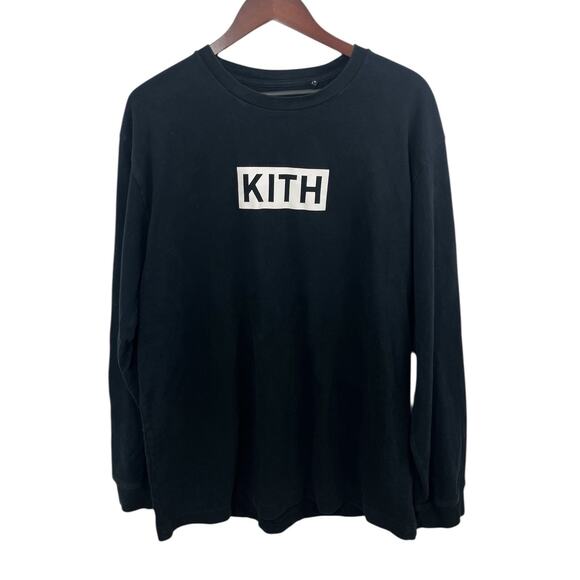 Kith T-shirt Men’s Long Sleeve Black White Box XL Crewneck Streetwear Shirt
